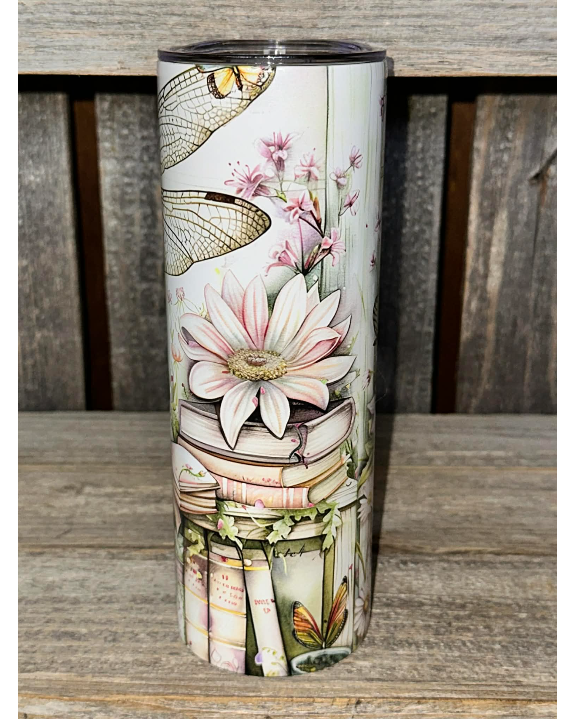 Dragonfly Flowers Bookshelf