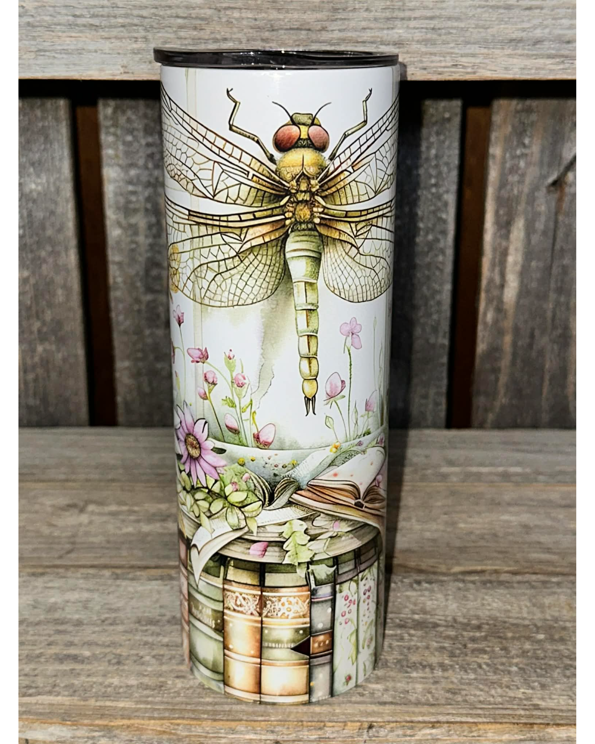 Dragonfly Flowers Bookshelf